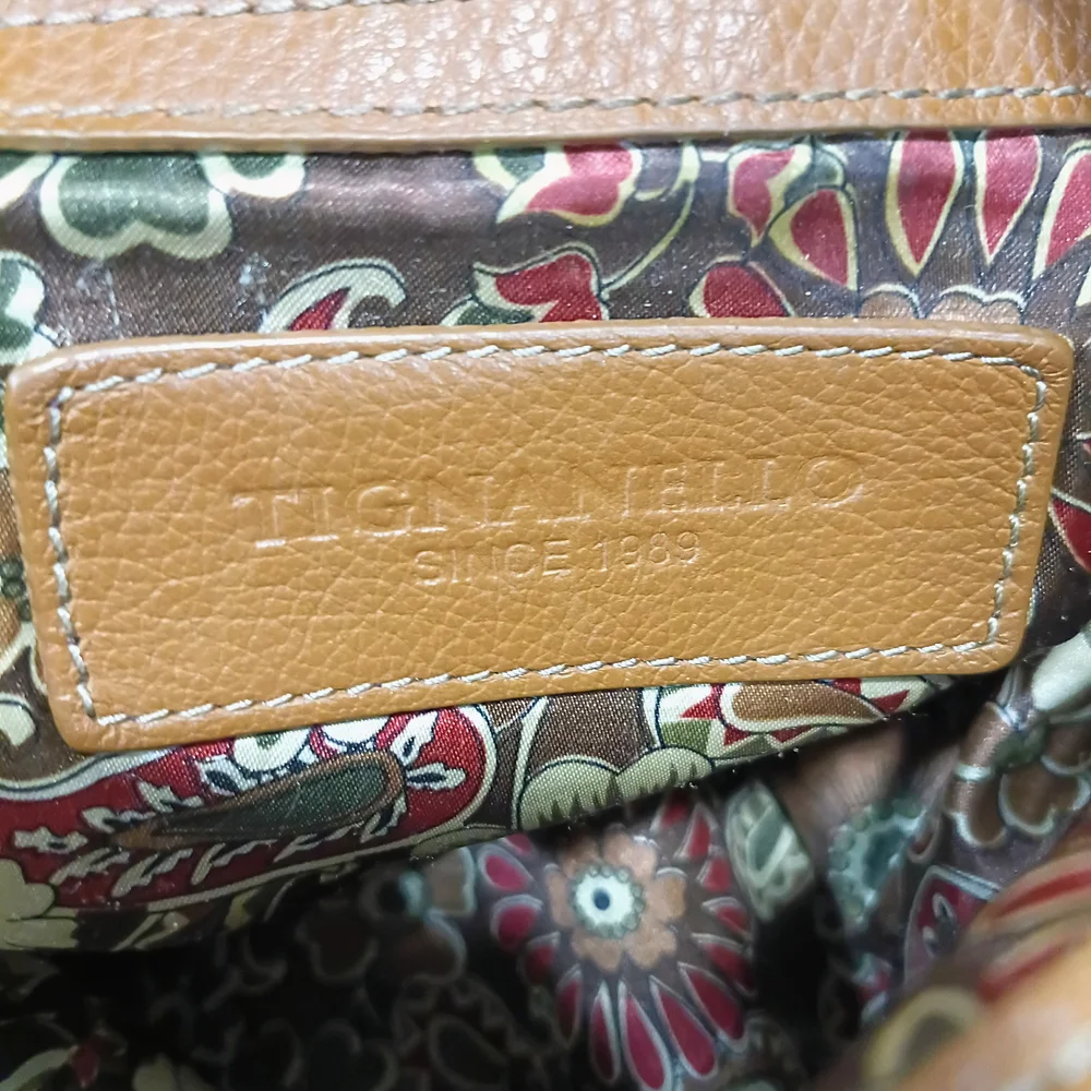 Tiganello Leather Hobo Bag With Beaded Ebellished Strap